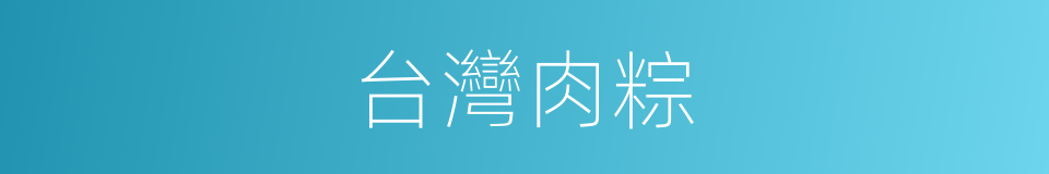 台灣肉粽的同義詞