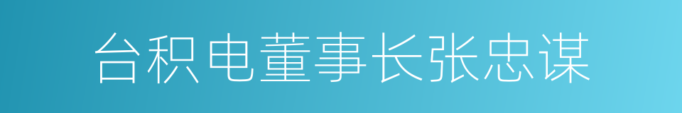 台积电董事长张忠谋的同义词