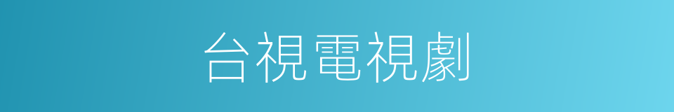 台視電視劇的同義詞
