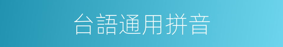 台語通用拼音的同義詞