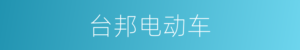 台邦电动车的同义词