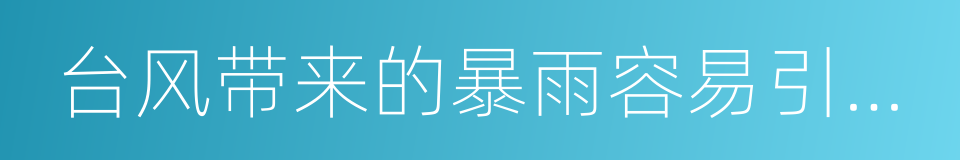 台风带来的暴雨容易引发洪水的同义词