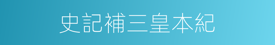 史記補三皇本紀的同義詞