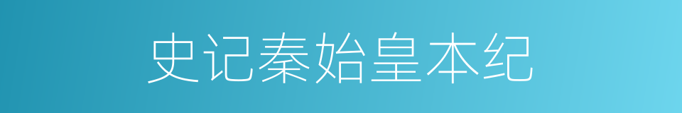史记秦始皇本纪的同义词