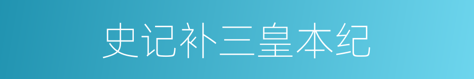史记补三皇本纪的同义词