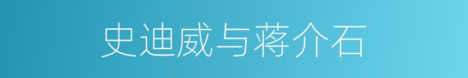 史迪威与蒋介石的同义词