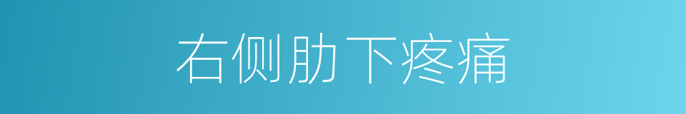 右侧肋下疼痛的同义词