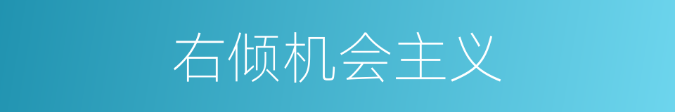右倾机会主义的意思