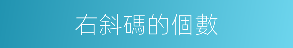 右斜碼的個數的同義詞