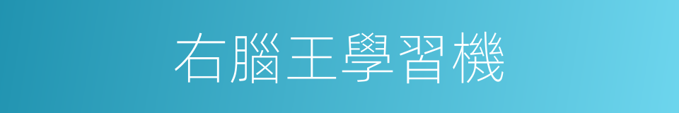 右腦王學習機的同義詞