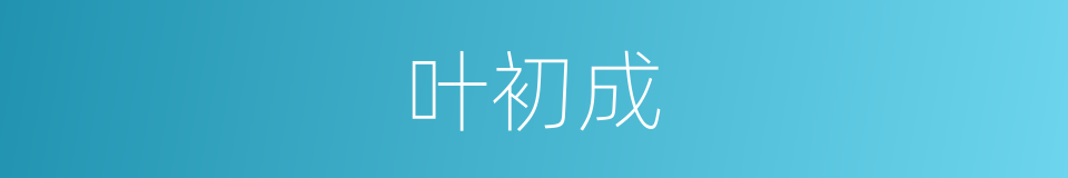 叶初成的同义词
