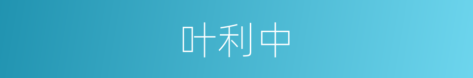 叶利中的同义词