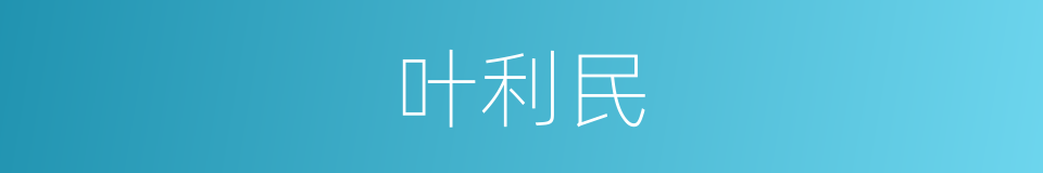 叶利民的同义词