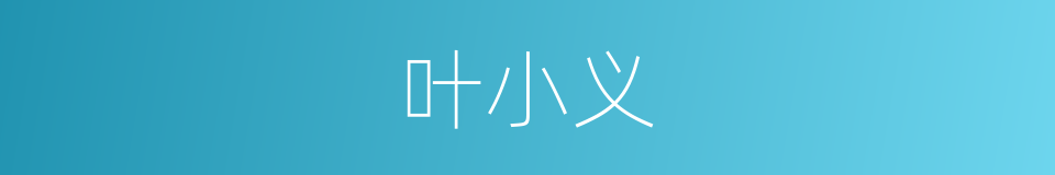 叶小义的同义词