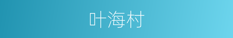 叶海村的同义词
