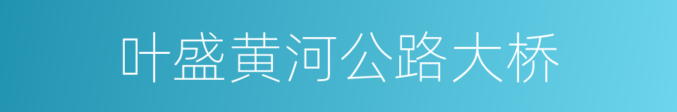 叶盛黄河公路大桥的同义词