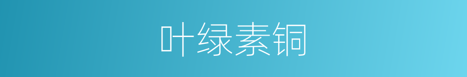 叶绿素铜的同义词