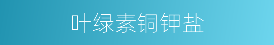 叶绿素铜钾盐的同义词