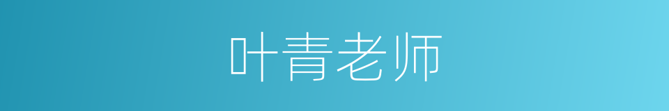叶青老师的同义词
