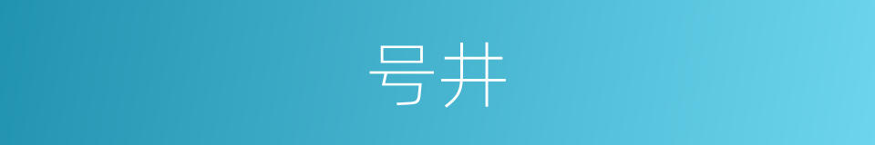 号井的同义词