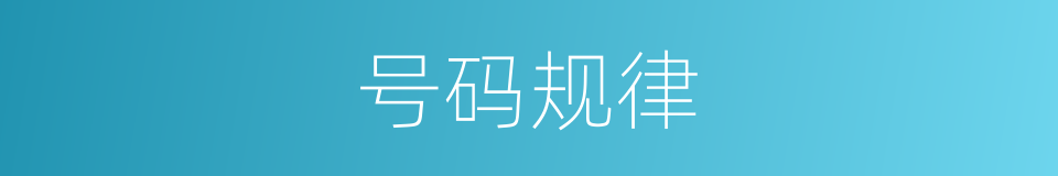 号码规律的同义词