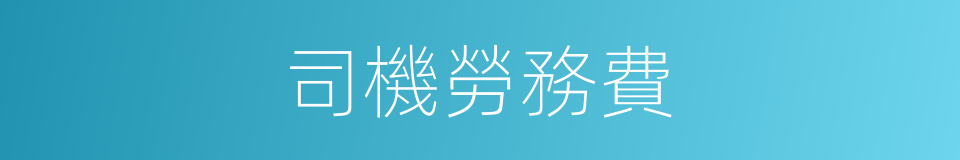 司機勞務費的同義詞