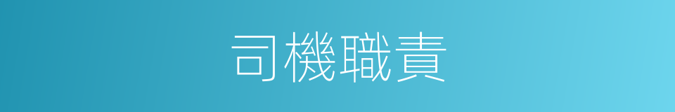 司機職責的同義詞