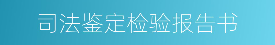 司法鉴定检验报告书的同义词