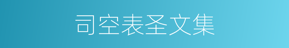司空表圣文集的同义词