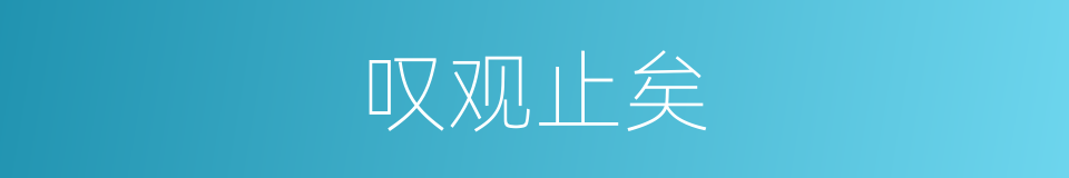 叹观止矣的意思