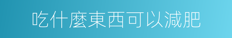 吃什麼東西可以減肥的同義詞