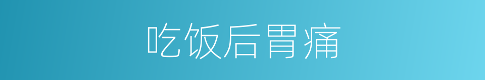 吃饭后胃痛的同义词