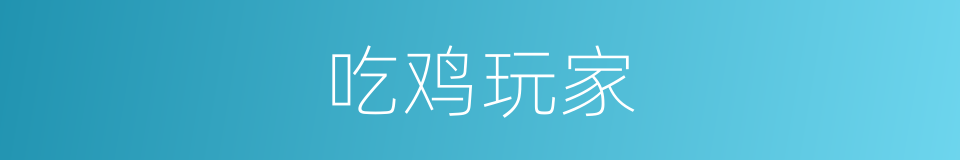 吃鸡玩家的同义词