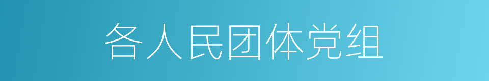 各人民团体党组的同义词