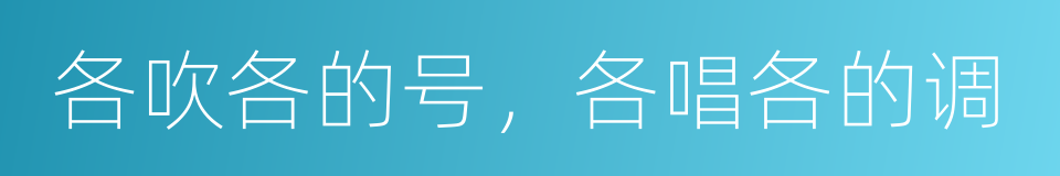 各吹各的号，各唱各的调的同义词