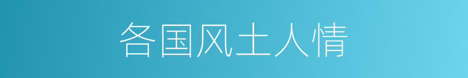 各国风土人情的同义词