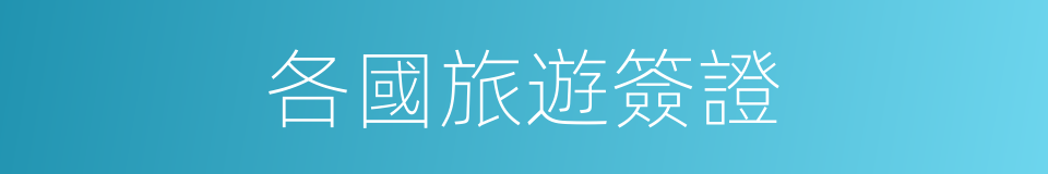 各國旅遊簽證的同義詞