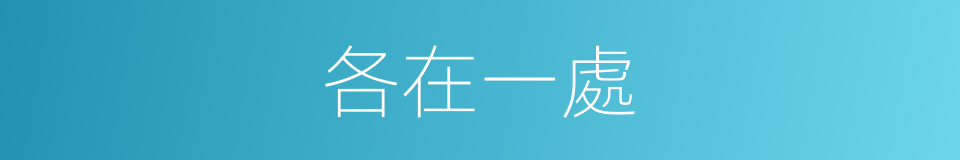 各在一處的同義詞