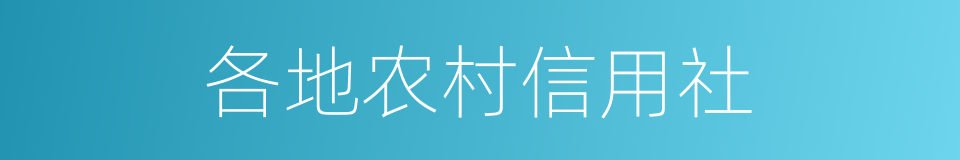 各地农村信用社的同义词