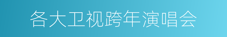 各大卫视跨年演唱会的同义词