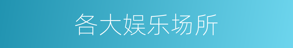 各大娱乐场所的同义词