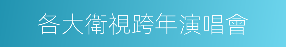 各大衛視跨年演唱會的同義詞