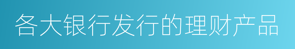 各大银行发行的理财产品的同义词
