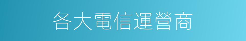 各大電信運營商的同義詞