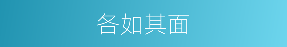 各如其面的同义词