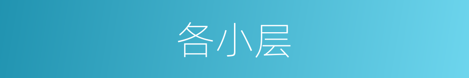 各小层的同义词