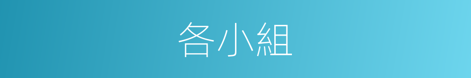 各小組的同義詞