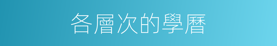 各層次的學曆的同義詞