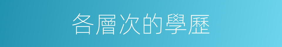 各層次的學歷的同義詞