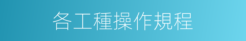各工種操作規程的同義詞
